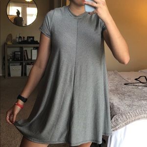 Black and white pinstripe dress